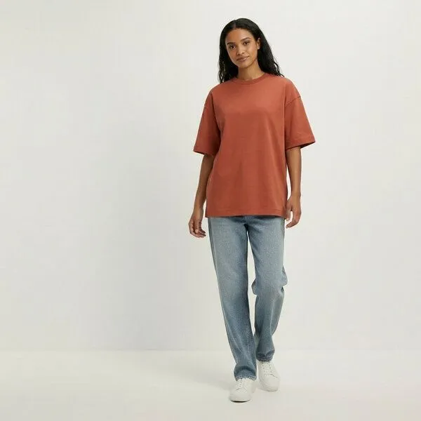 YTWOO YTWOO Oversize T-Shirt French Terry Ultraheavy, Burnt brick, – Produktbild 1 von 3