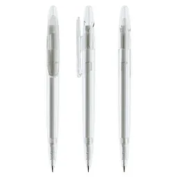 prodir prodir® Drehkugelschreiber DS 5 ohne Metallspitze, blaue Mine, klar transparent – Produktbild 1 von 1