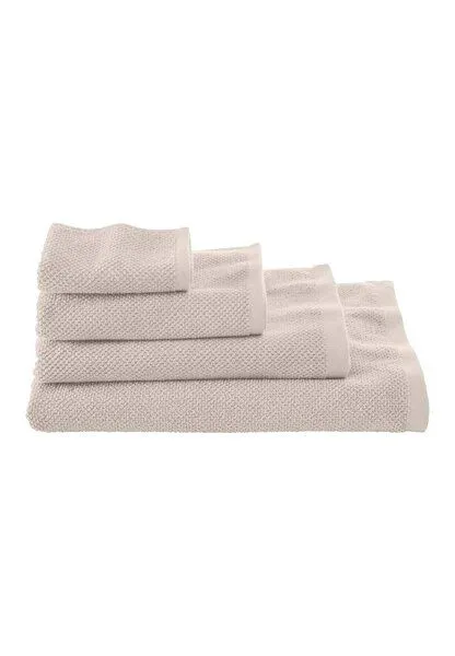 hessnatur hessnatur Frottier-Handtuch mit Reiskornstruktur aus reiner Bio-Baumwolle, Mandel, – Produktbild 4 von 5