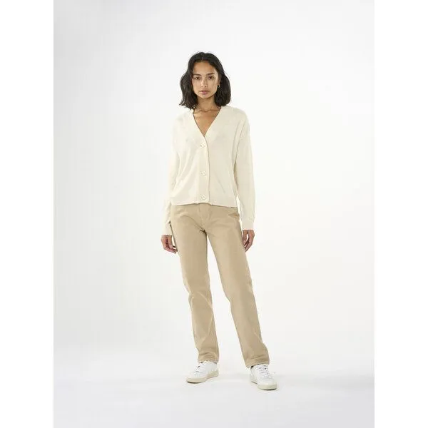 KnowledgeCotton Apparel KnowledgeCotton Apparel Strickcardigan mit V-Ausschnitt aus EcoVero, Natur (buttercream), – Produktbild 4 von 4