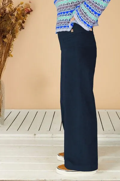La Gitana La Gitana Damen Cordhose „Lina“ aus Stretch Bio Baumwolle, Passform: Loose Fit, Blau, – Produktbild 2 von 3