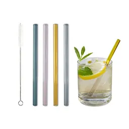Contento Contento Glastrinkhalm bunt 15 cm lang, 4 Stück auf Geschenkkarte, mit Reinigungsbürste – Produktbild 1 von 1