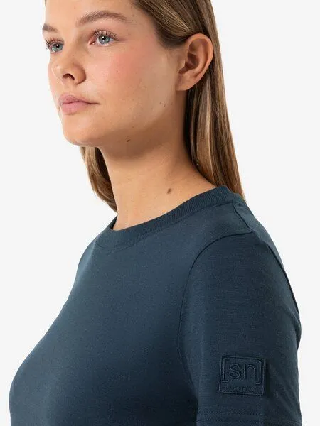 Super.Natural Super.Natural T-Shirt Casual Rib Bio J Tee für Damen, Merino, Blueberry, – Produktbild 2 von 3