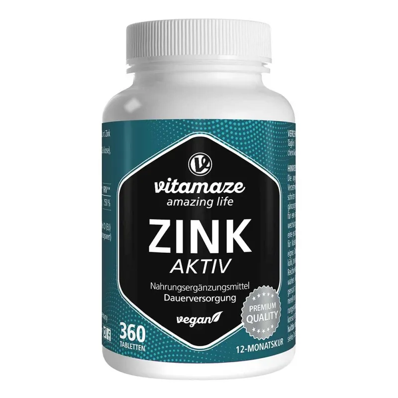 vitamaze Zink Aktiv 25 Mg Hochdosiert Vegan Tabletten – Produktbild 1 von 1