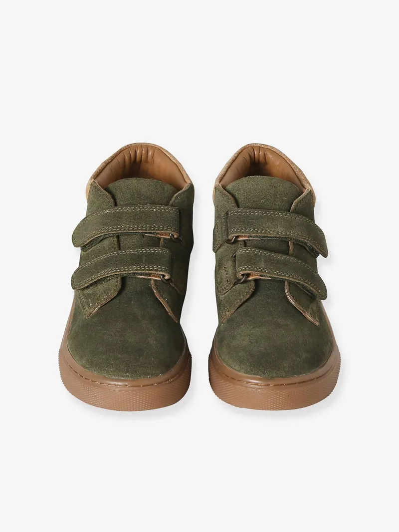 Vertbaudet Vertbaudet Jungen Klett-Sneakers aus Leder, Khaki, – Produktbild 4 von 4