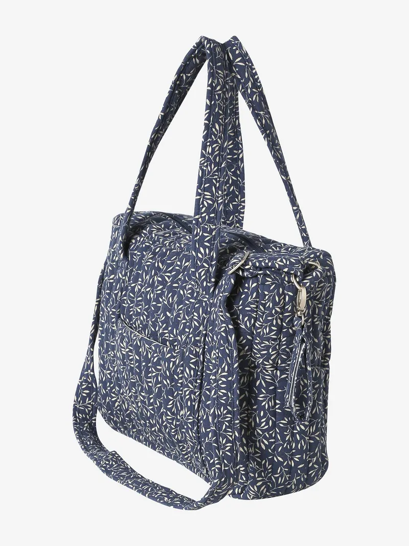 Vertbaudet Wickeltasche aus Baumwoll-Musselin JOIOSA, Nachtblau geblümt, – Produktbild 2 von 4