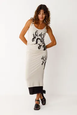 SKFK SKFK Damen vegan Kleid Marina Reversible Beige/Schwarz – Produktbild 1 von 1