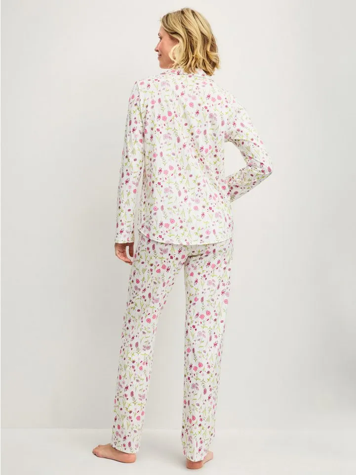 CALIDA CALIDA Pyjama Cotton Special Damen (2 tlg) durchgeknöpft, weich und glatt mit Reverskragen, Rosa, – Produktbild 4 von 4