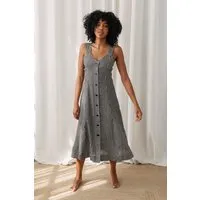 TWOTHIRDS TWOTHIRDS Damen vegan Kleid Medni Vichy Schwarz Und Weiß – Produktbild 1 von 1