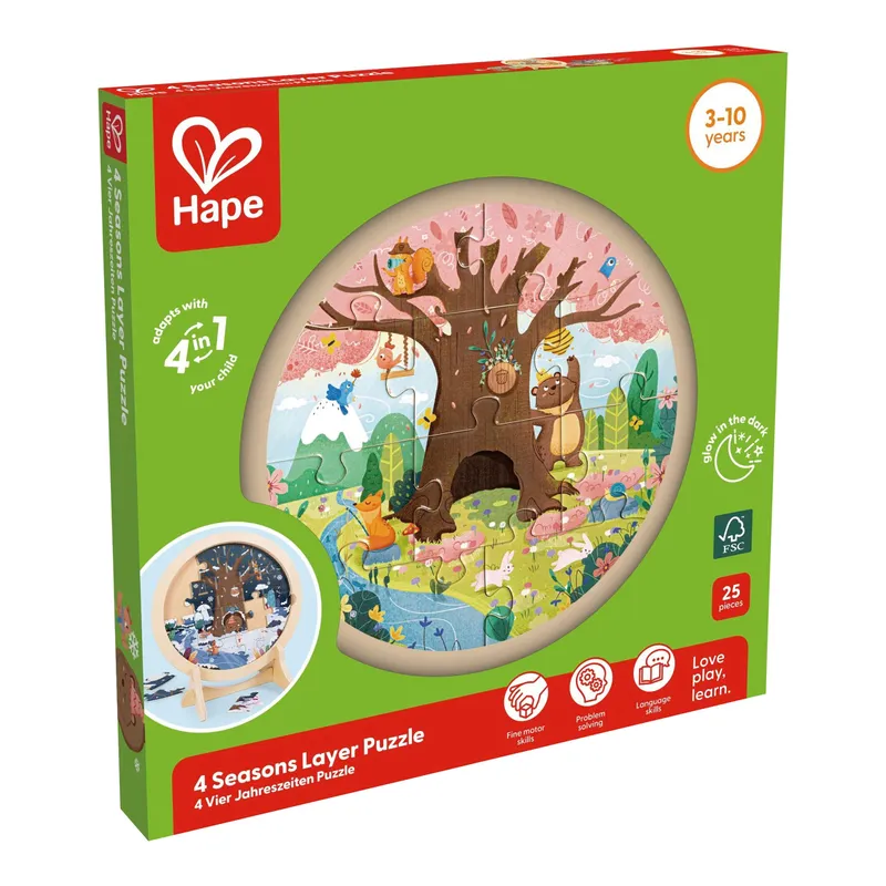 Hape Hape Lagenpuzzle 4-Jahreszeiten, Mehrfarbig, – Produktbild 1 von 1