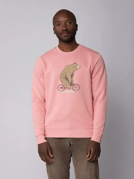 watapparel watapparel Sweatshirt Unisex Fahrradbär, Canyon pink, – Produktbild 2 von 4