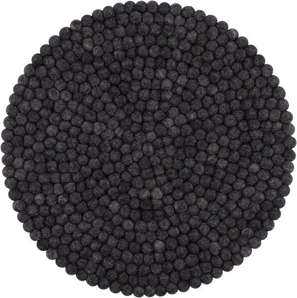myfelt myfelt Filzkugel Sitzauflage (⌀ 36 cm, 36 x 36 cm), Anthrazit meliert (hugo), – Produktbild 1 von 4