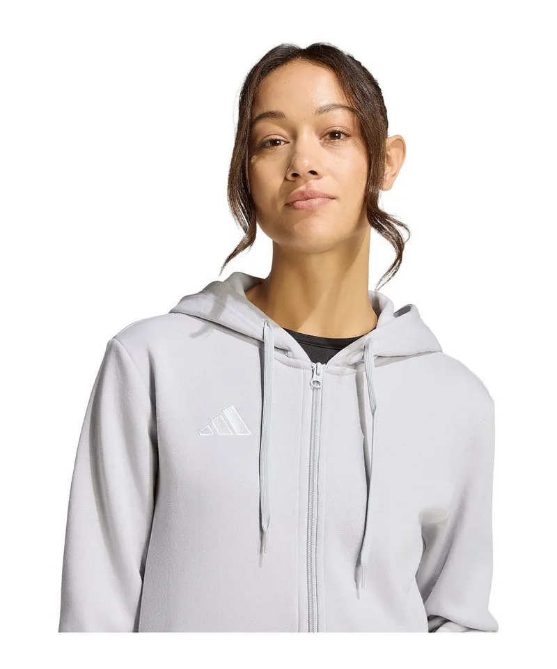 adidas Performance adidas Performance Trainingsjacke adidas Performance Entrada 26 Kapuzenjacke Damen Kapuze_Kordelzug, Grau, – Produktbild 3 von 4