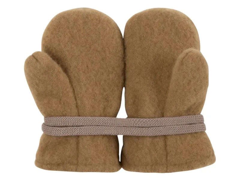 Pure pure by Bauer PURE PURE by Bauer Baby Handschuhe Fäustlinge Bio-Merinowolle Fleece ermine Gr.1 (6-12 Monate), Braun, – Produktbild 1 von 2