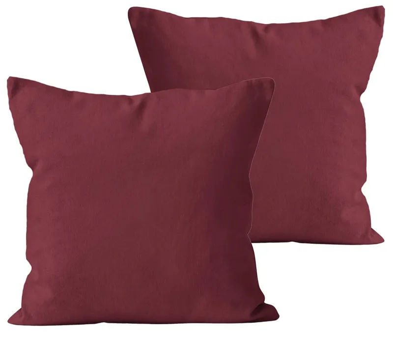 Carpe Sonno Kissenbezug 40x40 40x80 80x80 Baumwoll Kopfkissen Bezug Kissenhülle Kissenbezug, (2 Stück), Renforce Kissenbezüge 40x40 cm, Uni Bordeaux einfarbig, Rot, – Produktbild 1 von 5