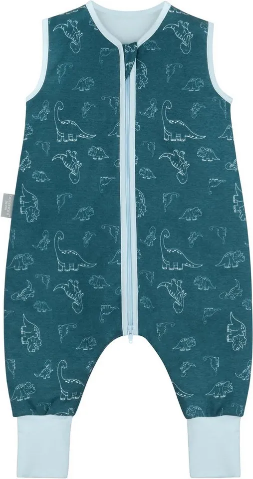 normani Babyschlafsack Baby Schlafsack mit Füßen aus Bio-Baumwolle Nanao, Blau, – Produktbild 2 von 5