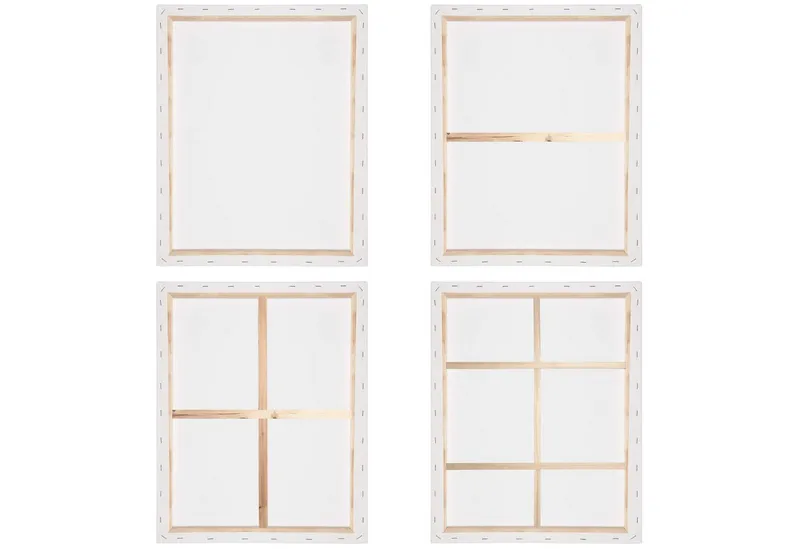 Artina Keilrahmen Premium 3D Leinwand, 18x24cm, Weiß, 4er Set, FSC, 380 g/m², Canvas, 100% Baumwolle, Galerieheftung & gefaltet, Weiß, – Produktbild 5 von 5