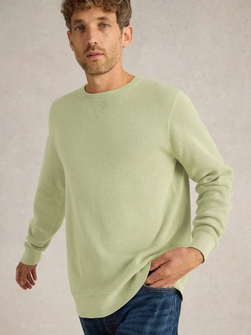 White Stuff Pullover Attadale mit Rundhalsausschnitt - M, Hellgrün, – Produktbild 3 von 4
