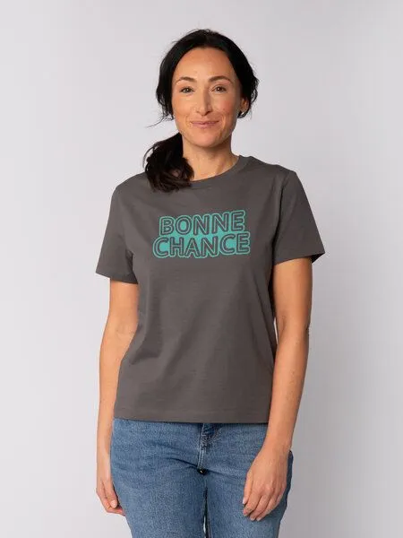 watapparel watapparel T-Shirt Frauen Bonne Chance, Anthracite, – Produktbild 1 von 3