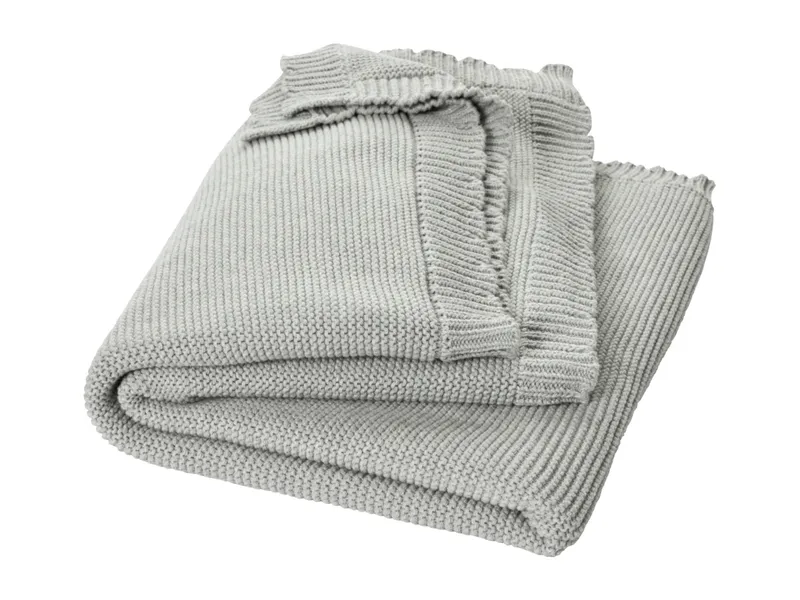 HANS NATUR HANS NATUR Babydecke Bio-Baumwolle Wellenkante Maße 80 x 100 cm, Grau, – Produktbild 1 von 2