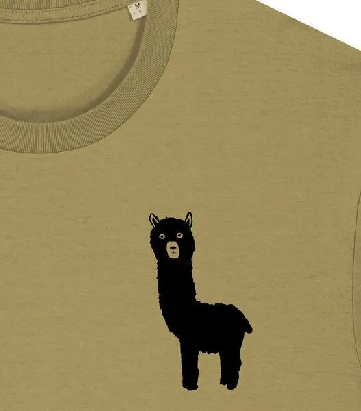 päfjes päfjes GuckGuck Alpaka - Fair Wear Männer / Unisex Bio T-Shirt, Grün (faded olive), – Produktbild 4 von 4