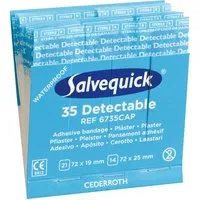 Salvequick 35 Stk. Salvequick detektierbare Pflaster "REF 6735CAP" wasserabweisend 7,2x1,9/2,5cm – Produktbild 1 von 1