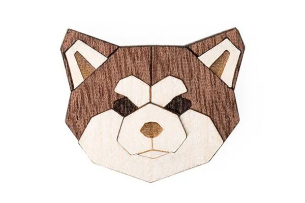 BeWooden BeWooden Brosche aus Holz Akita Inu – Produktbild 1 von 4