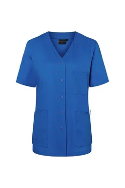 Karlowsky Fashion Schlupfbluse KARLOWSKY Damen Kasack ESSENTIAL Kurzarm V-Neck Königsblau – Produktbild 1 von 1
