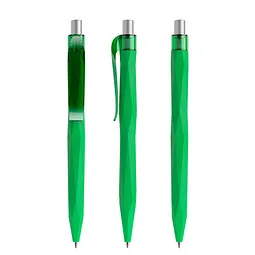 prodir prodir® Druckkugelschreiber QS20 Soft Touch PRT Push, blaue Mine, hellgrün/silber satiniert – Produktbild 1 von 1