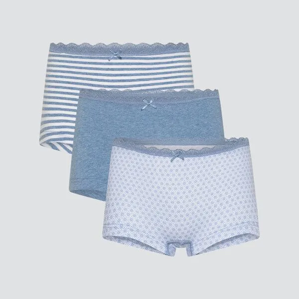 comazo|earth comazo|earth Fairtrade Mädchen Hipster 3er Pack | GOTS zertifiziert, Blau-melange mix, – Produktbild 3 von 4