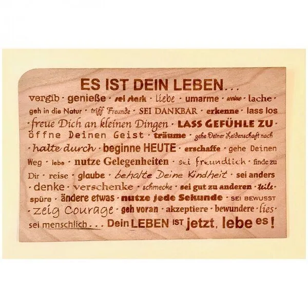 holzpost holzpost Postkarte aus Holz "Es ist Dein Leben" – Produktbild 1 von 3