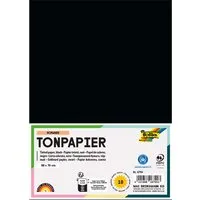 folia folia Tonpapier, 130 g/m², 50 x 70 cm, 10 Bogen, schwarz – Produktbild 1 von 1