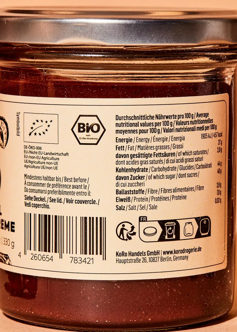 KoRo Bio Dattel Haselnuss Creme | 330 g – Produktbild 4 von 5