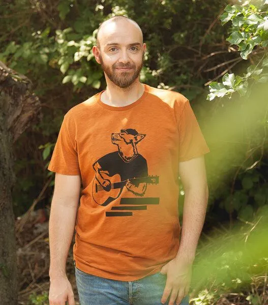 päfjes päfjes Frank Fuchs/Gitarre Fuchs - Fair gehandeltes Männer T-Shirt - Slub Orange – Produktbild 3 von 4