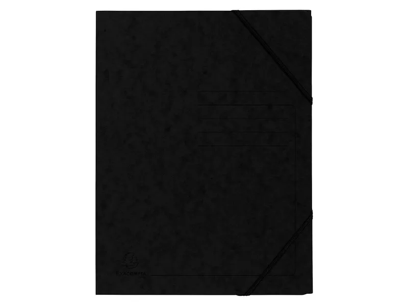 Exacompta 25 Exacompta Eckspannmappen, Colorspan-Karton, 355 g/m², DIN A4, Gummizug, schwarz – Produktbild 1 von 1