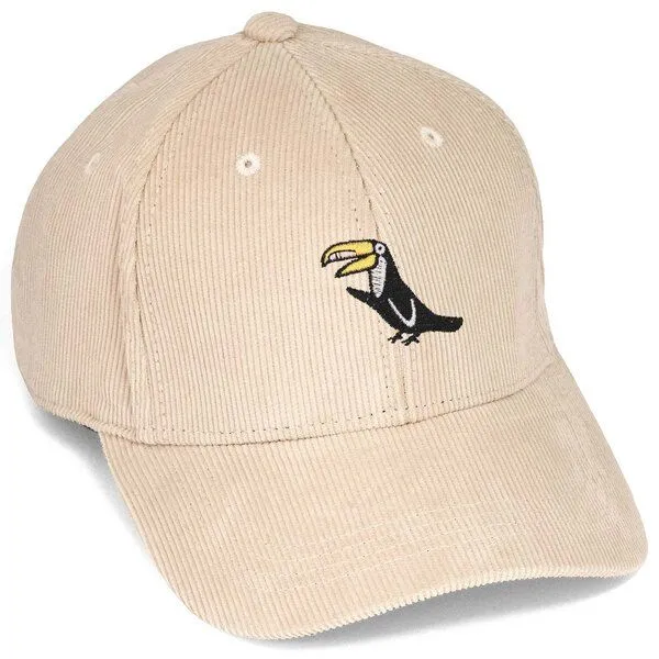 LIGARTI Bestickte Cord Cap – Joey der Tukan – LIGARTI Tiermanufaktur, Sand, – Produktbild 1 von 4