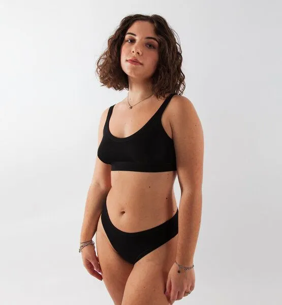 CASAGiN CASAGiN Bralette-BH aus ökologischer Pflanzenfaser, Schwarz, – Produktbild 1 von 4
