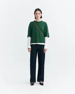 thinking mu Thinking MU Damen vegan T-Shirt Lena Oversize Dunkelgrün – Produktbild 1 von 1