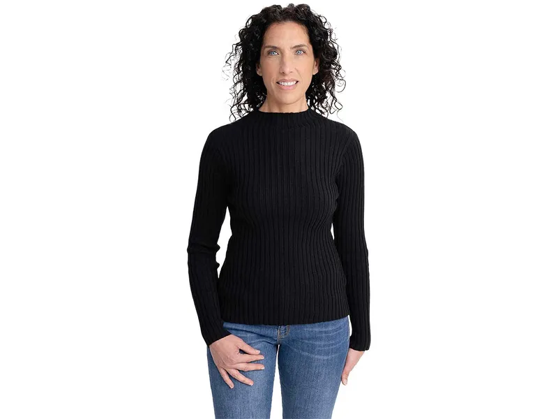 MELA MELA Strickpullover Style NAMARI aus 100% Bio-Baumwolle, Schwarz, – Produktbild 1 von 5
