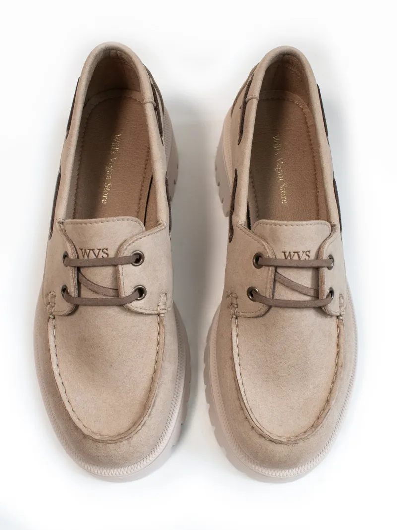 Will's Vegan Store Will's Vegan Store Damen vegan Mokassins Track Sole Veganes Wildleder Beige, Beige, – Produktbild 2 von 2
