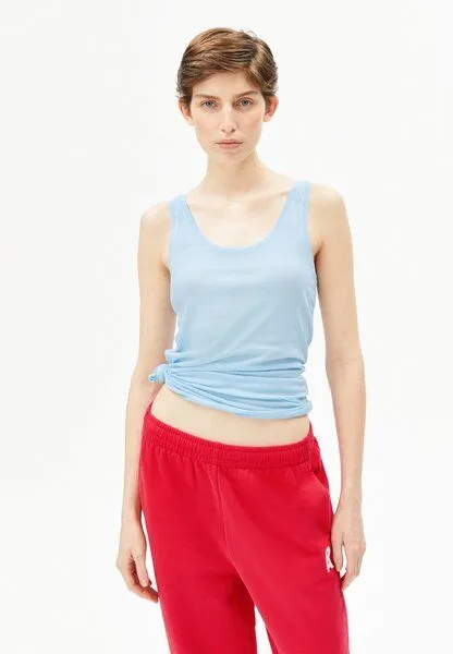 ARMEDANGELS ARMEDANGELS SINGLE JERSEY Damen Top aus Bio-Baumwolle, Blue glow, – Produktbild 1 von 4