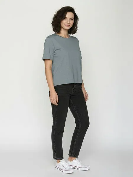 GreenBomb GREENBOMB Anti Social Nova - Kastiges T-Shirt aus Bio-Baumwolle / hochwertiger Print / GOTS / Fair & Vegan, Grau (fogstone), – Produktbild 3 von 4