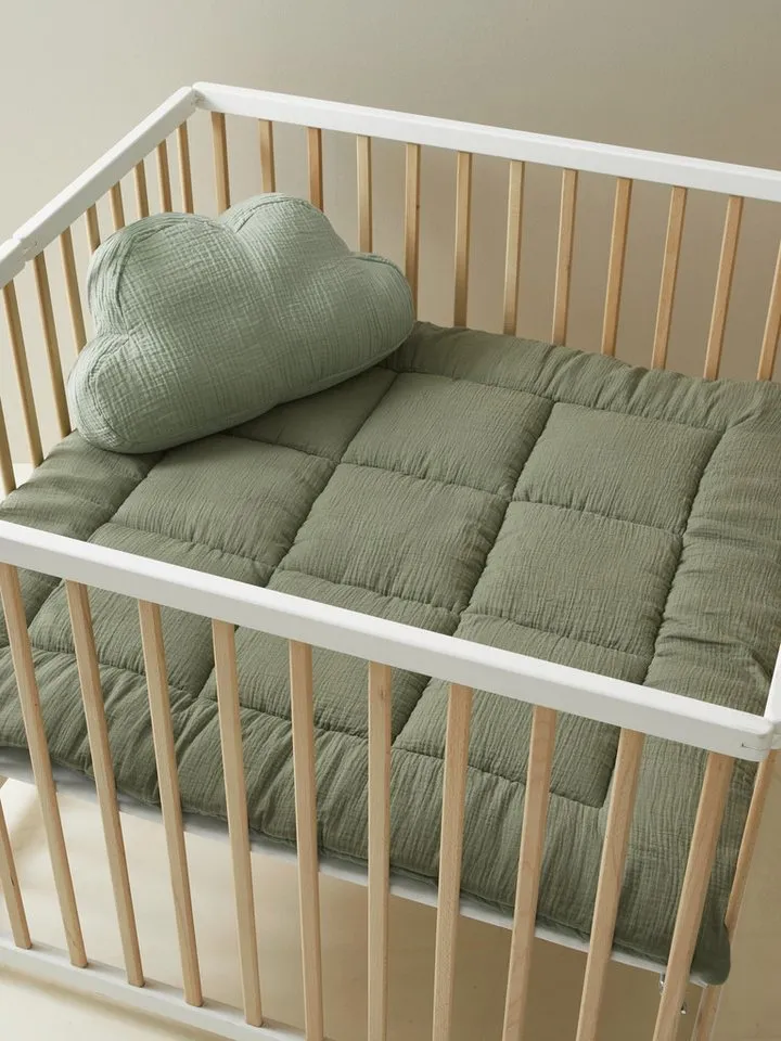Vertbaudet Vertbaudet Babydecke Baby Spieldecke/ Laufstalleinlage, Grau|grün, – Produktbild 4 von 5