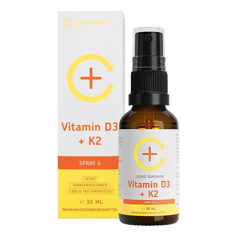 cerascreen Vitamin D3+K2 hochdosiert vegan Spray – Produktbild 1 von 1