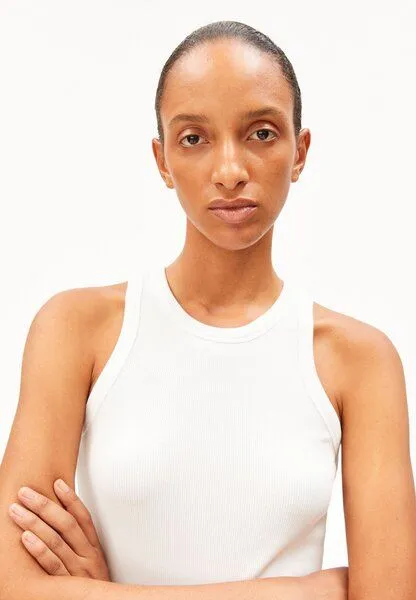 ARMEDANGELS ARMEDANGELS KANITAA Damen Ripp-Top aus Bio-Baumwoll Mix, White, – Produktbild 4 von 5
