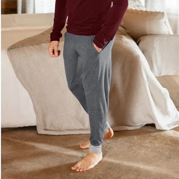 Dagsmejan Dagsmejan Herren Hose aus Merino Wolle, Dark grey melange, – Produktbild 3 von 4