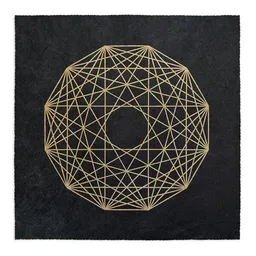 Veskor Cassiopeia Veskor Cassiopeia 6-ORTHOPLEX HEXACROSS Heilige Geometrie Linoldruck | 40 x 40 cm | Gold auf Schwarz – Produktbild 1 von 1