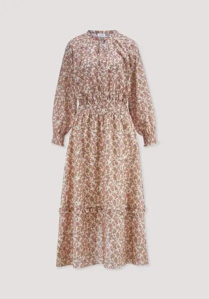 hessnatur hessnatur Gewebe Kleid mit Taillierung Maxi aus reiner Bio-Baumwolle, Cocos, – Produktbild 4 von 4