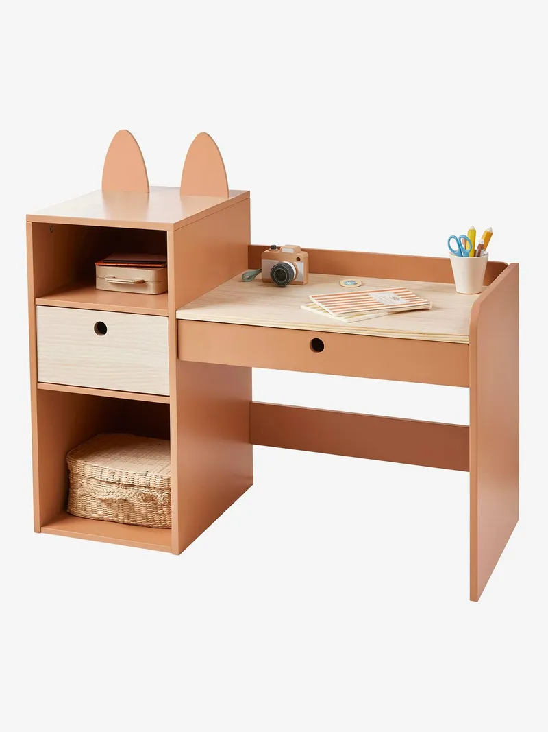 Vertbaudet Kinderschreibtisch mit Fuchsohren FOXY, Rost, – Produktbild 2 von 3