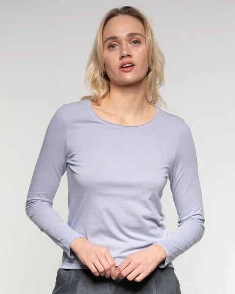 Alma & Lovis Alma & Lovis Smartes Langarmshirt aus Bio-Baumwolle | Smart Shirt, Lavendel, – Produktbild 3 von 4